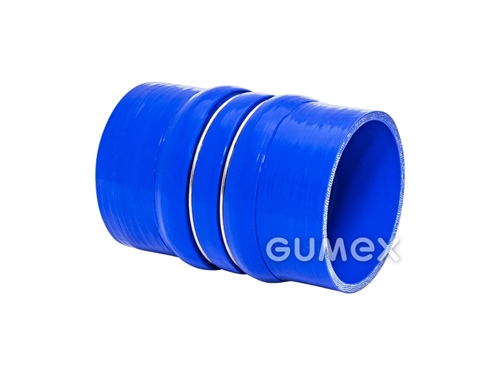 Přímá spojka s vyboulením a prstenci RADIASIL N, 89/98,5mm, délka 140mm, 3x vyboulení, 2x prstenec, 2,8bar, Meta-Aramid, -45°C/+195°C, modrá